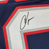 Framed Signed Chad Ochocinco (Johnson) 35x39 Blue Jersey JSA COA