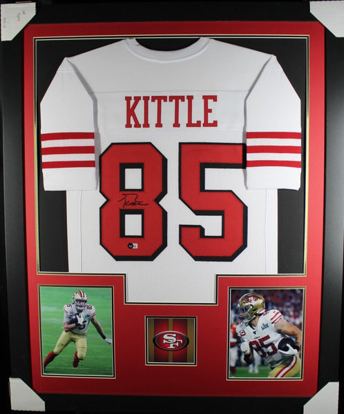 GEORGE KITTLE (49ers white TOWER) Signed Autographed Framed Jersey Beckett