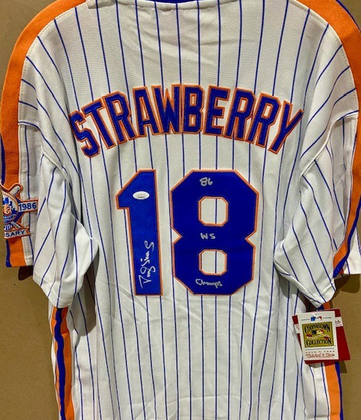 Darryl Strawberry Signed New York Mets Mitchell & Ness 1986 Jersey (JSA) R.F.