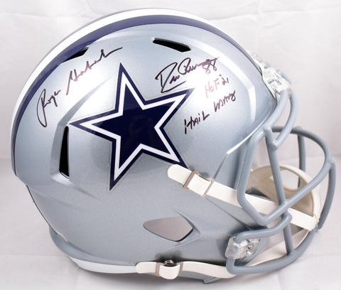 Drew Pearson Roger Staubach Signed Cowboys F/S Speed Helmet-Beckett W Hologram