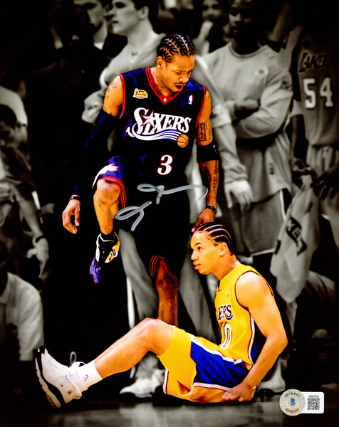 ALLEN IVERSON AUTOGRAPHED 8X10 PHOTO PHILADELPHIA 76ERS BECKETT WITNESS 220627