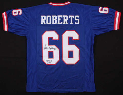 William Roberts Signed Giants Jersey Inscribed "SBXXI" and "SBXXV" (PSA COA) O.G
