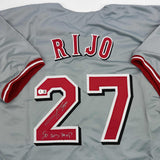 Autographed/Signed Jose Rijo 90 WS MVP Cincinnati Grey Jersey Beckett BAS COA