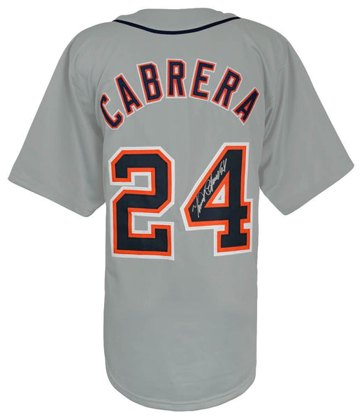 Miguel Cabrera (TIGERS) Signed Grey Custom Baseball Jersey - (SCHWARTZ COA)