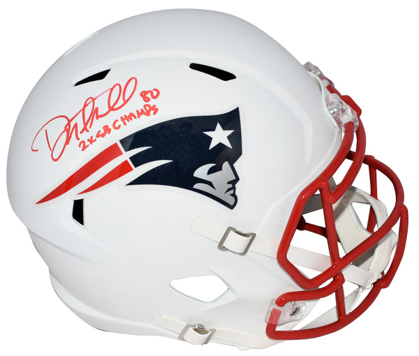 DANNY AMENDOLA SIGNED NEW ENGLAND PATRIOTS WHITE FULL SIZE HELMET + 2X SB CHAMPS