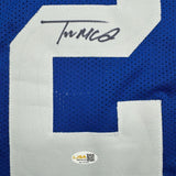 Autographed/Signed Trent McDuffie Los Angeles LA Blue Football Jersey JSA COA