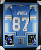 SAM LAPORTA (Lions blue TOWER) Signed Autographed Framed Jersey Beckett