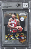 76ers Julius "Dr. J." Erving Signed 2019 Panini Prizm #17 Card Auto 10! BAS Slab