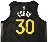 WARRIORS STEPHEN CURRY AUTOGRAPHED BLACK NIKE CITY EDITION JERSEY 48 BECKETT