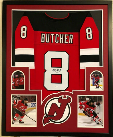 FRAMED NEW JERSEY DEVILS WILL BUTCHER AUTOGRAPHED SIGNED JERSEY JSA COA
