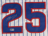 Moises Ballesteros Signed Chicago Cubs Pinstriped Jersey (Beckett) Catcher / D.H
