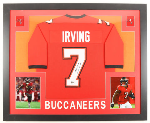 Bucky Irving Signed Tampa Bay Buccaneers 35x43 Framed Jersey (Beckett) R.B.