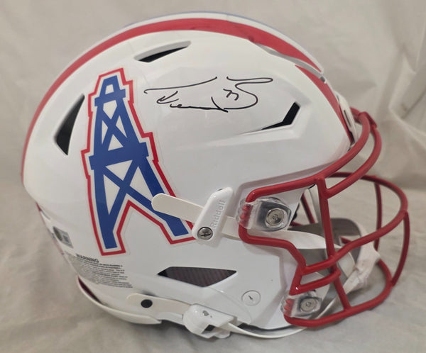 TAYLOR LEWAN SIGNED TENNESSEE (HOUSTON) OILERS F/S SPEEDFLEX HELMET BECKETT QR
