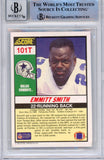 Emmitt Smith Signed 1990 Score Supplemental #101 (Grade 10) Slabbed BAS 39891