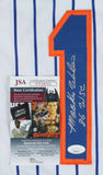 Mookie Wilson Signed New York Mets Pinstriped Jersey Inscribed "86 WSC"/ JSA COA