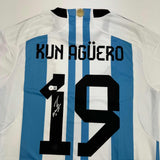 Autographed/Signed Sergio Kun Aguero Argentina Blue Soccer Futbol Jersey BAS COA