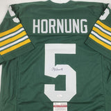 Autographed/Signed PAUL HORNUNG Green Bay Green Football Jersey JSA COA Auto