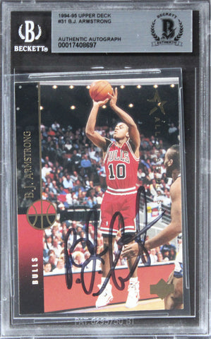 Bulls B.J. Armstong Authentic Signed 1994 Upper Deck #31 Card BAS Slabbed