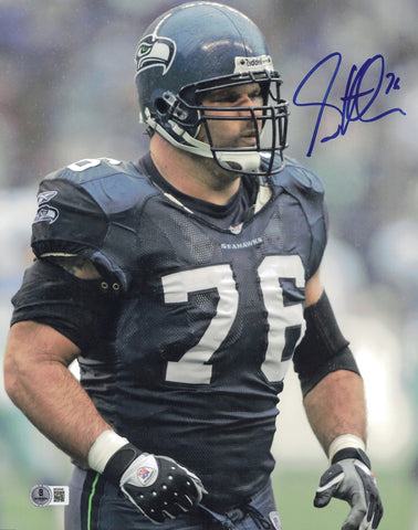 Steve Hutchinson Autographed 11x14 Photo Seattle Seahawks Beckett QR #BS30545