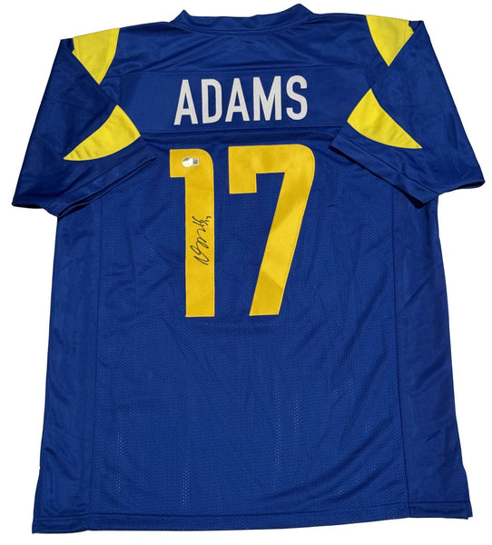 Davante Adams Autographed Royal Blue #17 Custom Jersey Beckett Authenticated