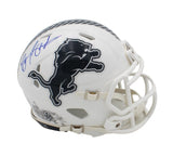 Barry Sanders Signed Detroit Lions Speed Salute to Service 3 NFL Mini Helmet