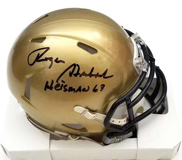 Roger Staubach Autographed Navy Speed Mini Helmet W/ 63 Heisman Beckett Witness