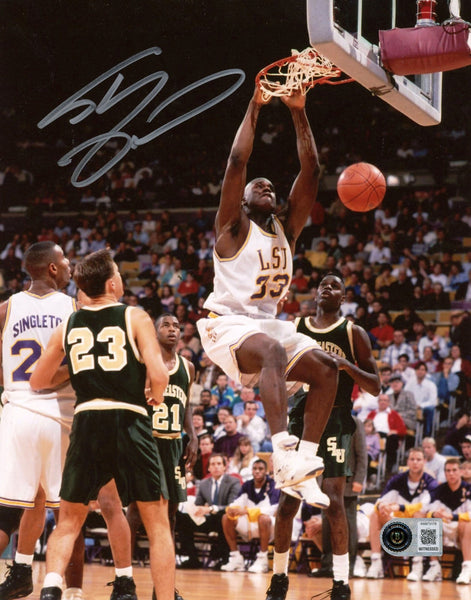 SHAQUILLE SHAQ O'NEAL AUTOGRAPHED LSU TIGERS 8x10 PHOTO BECKETT