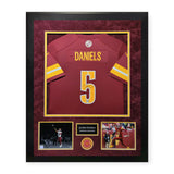 Jayden Daniels Signed Autographed Jersey Framed to 32x40 Fanatics