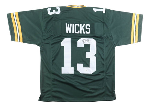Dontayvion Wicks Green Bay Signed Green Football Jersey JSA QR Hologram