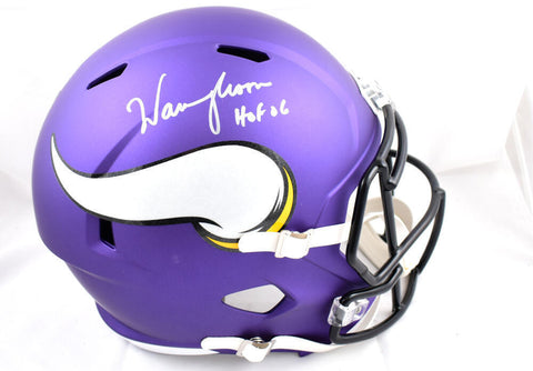 Warren Moon Autographed Minnesota Vikings F/S Speed Helmet w/HOF- Beckett W Holo