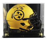 Steelers T.J. Watt Signed Rave Full Size Speed Rep Helmet W/ Case BAS Witnessed