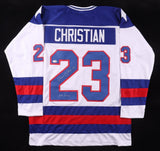 Dave Christian Signed Team USA Jersey / 1980 Miracle on Ice/ Gold Medal Olympian