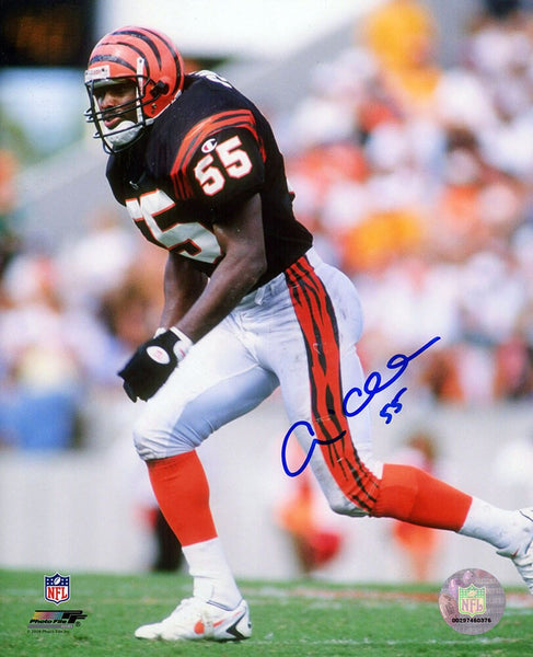 Andre Collins Signed Bengals Black Jersey Action 8x10 Photo - (SCHWARTZ COA)