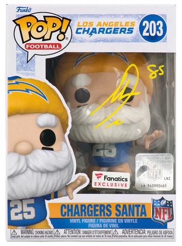 Antonio Gates Signed LA Chargers SANTA Funko Pop Doll #203 - (SCHWARTZ COA)