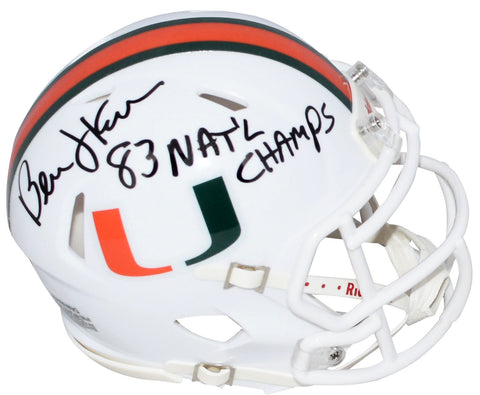 BERNIE KOSAR AUTOGRAPHED MIAMI HURRICANES SPEED MINI HELMET W/ 83 NATL CHAMPS