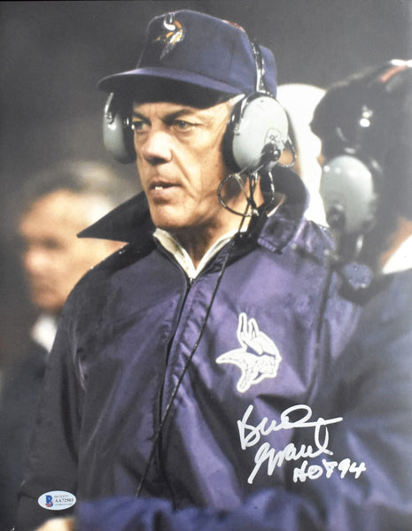 Bud Grant HOF Signed/Autographed 11x14 Photo Vikings BAS 213053