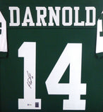 NEW YORK JETS SAM DARNOLD AUTOGRAPHED SIGNED FRAMED WHITE JERSEY BECKETT 151439