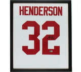 TreVeyon Henderson Signed Framed Ohio White Jersey
