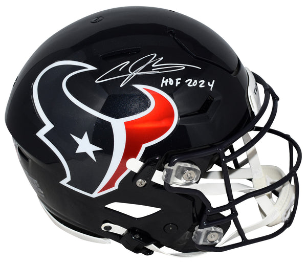 ANDRE JOHNSON SIGNED HOUSTON TEXANS AUTHENTIC SPEEDFLEX HELMET W/ HOF 2024