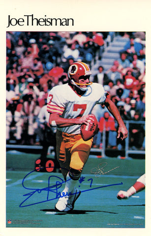 Joe Theismann Signed Washington Redskins Mini Poster 32/50 BAS 46093