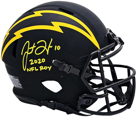 JUSTIN HERBERT AUTOGRAPHED CHARGERS ECLIPSE FULL SIZE AUTH SPEED HELMET BECKETT