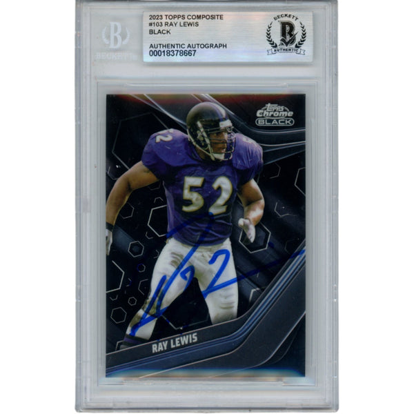 Ray Lewis Autographed 2023 Topps Composite #103 Trading Card Beckett 53010