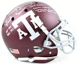 Johnny Manziel Autographed Texas A&M F/S Authentic Helmet Stats - JSA W *Silver
