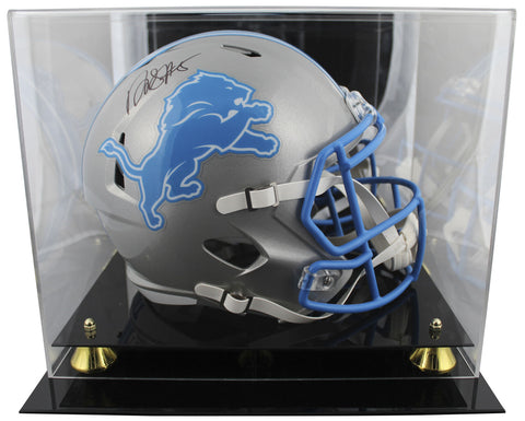 Lions David Montgomery Signed 2024 Full Size Speed Rep Helmet W/ Case BAS Wit