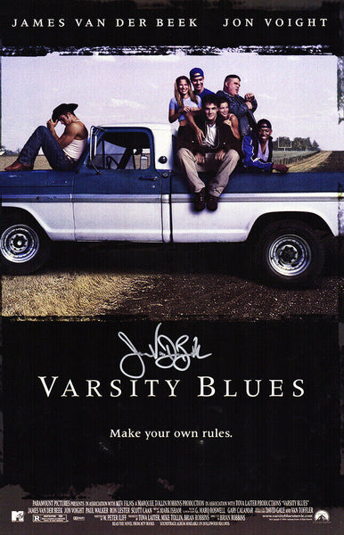 James Van Der Beek Signed Varsity Blues 11x17 Movie Poster (SCHWARTZ SPORTS COA)