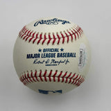 Autographed/Signed Steve Sax 82 NL ROY Rawlings Baseball ROML JSA COA Auto