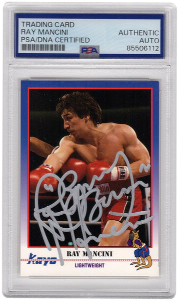 Ray Mancini Signed 1991 Kayo Boxing Trading Card #86 w/Boom Boom - (PSA/DNA)