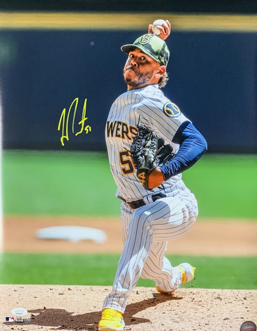 Brewers All Star Pitcher FREDDY PERALTA Signed 16x20 Photo #10 AUTO -- JSA