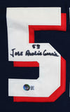 Rangers Jose Adolis Garcia Signed Navy Nike Jersey BAS Witnessed #WR36930