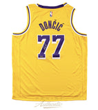 Luka Doncic Autographed Los Angeles Lakers Gold Nike Swingman Jersey Panini